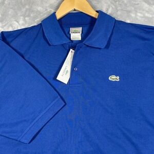 Lacoste Mens Blue Short Sleeve Pique Polo Shirt Size 10 CH1502 New With Tags